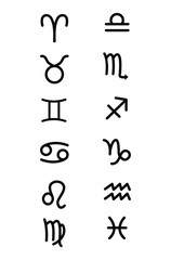 Horoscope sign, graphic. Astrology. Zodiac signs and symbols