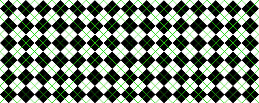 Black, Green Scottish Argyle Style. Diamond Pattern. Retro Argyle Pattern Checkered Texture From Rhombus, Squares Flat Tartan Checker Print. Vector Gingham And Bluffalo Check Line. Christmas, Xmass.