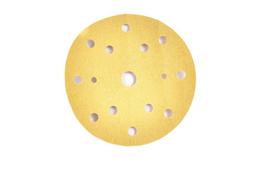 paper sanding disc for quick release holder for angle grinder isolated on white background