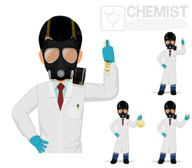 Isolated chemist on white background