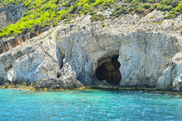 Mediterranean cliffs on the Greek island of Zakynthos