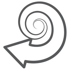 
An icon style of wave arrow, curly arrow 
