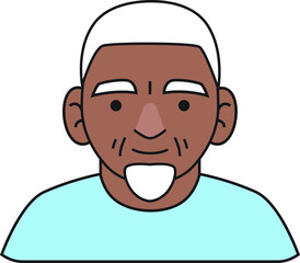 happy older man smiling white haired avatar