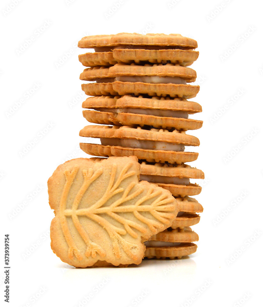 Wall mural stack of vanilla sandwich creme cookies