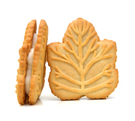 Stack of vanilla sandwich creme cookies