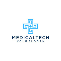 Fototapeta premium Cross plus medical logo icon design