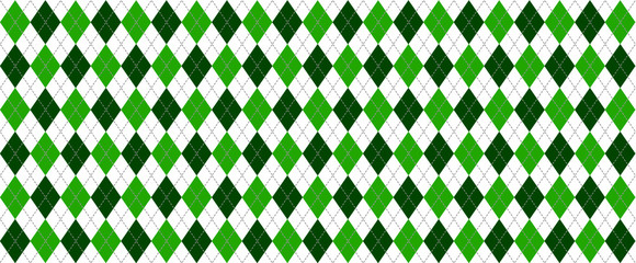 Green Harlequin Scottish Argyle style. Diamond pattern. Retro argyle pattern Checkered texture from rhombus, squares Flat tartan checker Vector gingham and bluffalo check line Christmas, xmass
