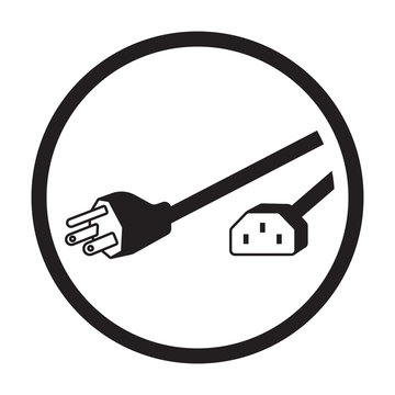 black power cable icon inside circle clip art preview