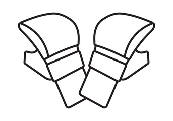 two mixed martial arts glove line art for apps or website
