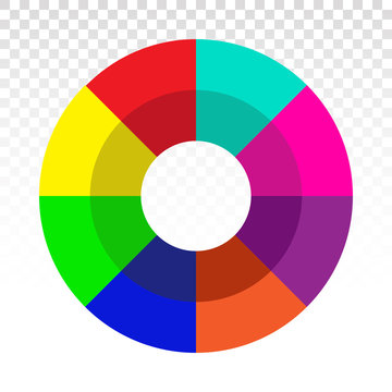 Creative color wheel or color picker circle flat vector icon for apps and websites