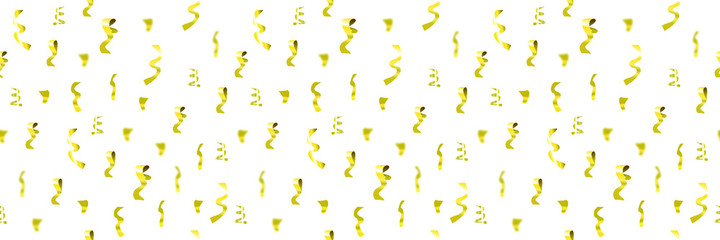 Vector golden confetti seamless pattern, background template, festive illustration template, falling explosion.
