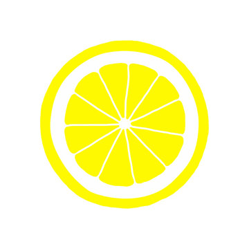 輪切りレモンの手描きイラストアイコン ト	sliced lemon flat illustration vector icon