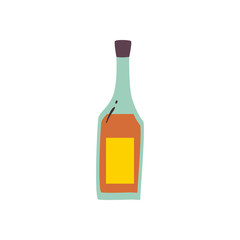 tequila bottle free form style icon vector design