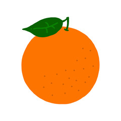 オレンジの手描きイラストアイコン orange flat illustration vector icon