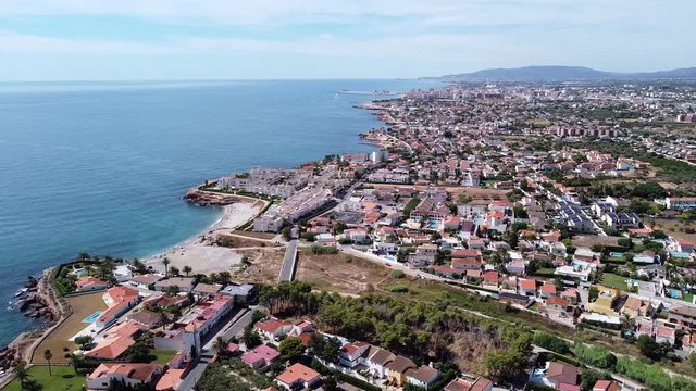Aerial view of Vinaros city north side. Castellon, Valencia.