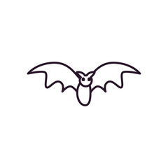 halloween bat cartoon free form line style icon vector design