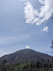 Fototapeta premium cloudy weather at top of mountain