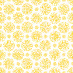 Flowers Mandala Patterns Vector Seamless pattern. Hand Drawn Doodle Round Flower Ornament. Floral Background
