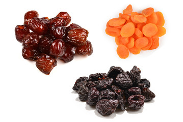Dried dates isolated on white background.