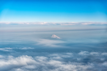 Fototapeta na wymiar bird eye view of fuji mountain.