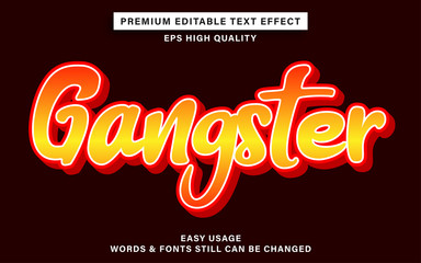 Premium editable text effect - gangster