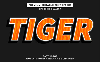 Premium editable text effect - tiger