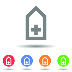 Medicine ambulance label icon vector logo with isolated background