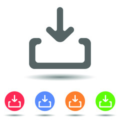 Download arrow down vector logo with isolated background