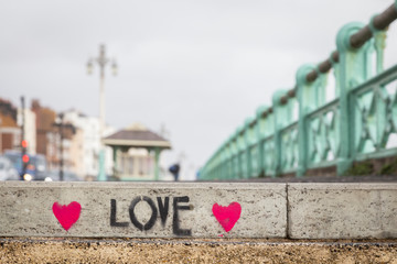 writing on a step in Brighton