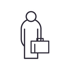 lawyer man with suitcase line style icon vector design