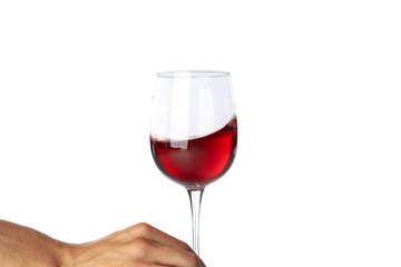 Glass of wine isolated on white background
