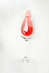 Glass of wine isolated on white background
