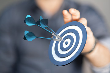 Marketing And Communication Success Concept dart.