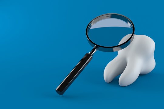 Tooth with magnifying glass