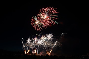 fireworks in the night sky
