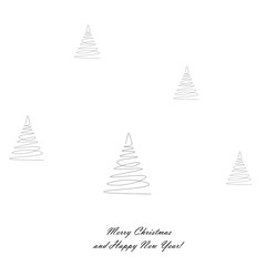 Christmas card with tree. Vector illustration