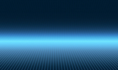 Digital technology abstract background. Futuristic web lines backdrop with shiny horizon