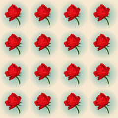 Seamless floral pattern with of red roses. Vector illustrationseamless pattern of red roses, vector.