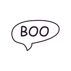 halloween boo bubble free form line style icon vector design