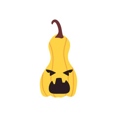 angry pumpkin cartoon free form style icon vector design