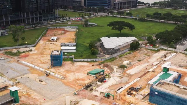 Aerial shot of construction site  Singapore