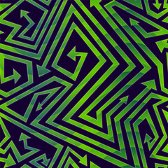 Green geometric arrow seamless pattern.