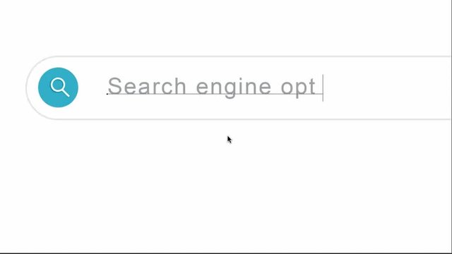 Typing Search Engine Optimization In The Search Bar. - close up shot