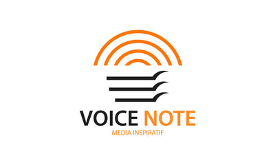 logo voice note with a simple, elegant, and professional design. Suitable for other brands / businesses / agencies running in the field of sound or broadcast.