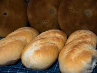Freshly baked rustic and homemade bread