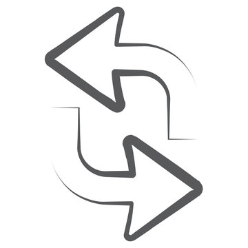 
An icon style of syncing arrows, update concept 
