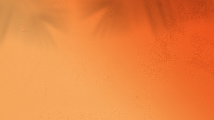 abstract orange background with palm shadow
