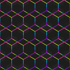 Rainbow mosaic frames seamless pattern.