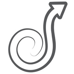 Obraz premium Trendy brush stroke vector of top right arrow 