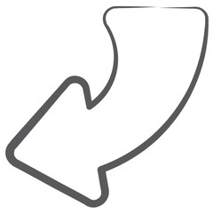 
Turn left arrow vector style, trendy linear icon
